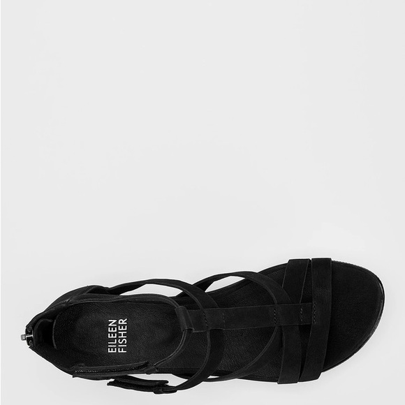 Eileen Fisher Sola Tumbled Nubuck Leather Sandal 6.5 - Picture 3 of 10